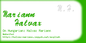 mariann halvax business card